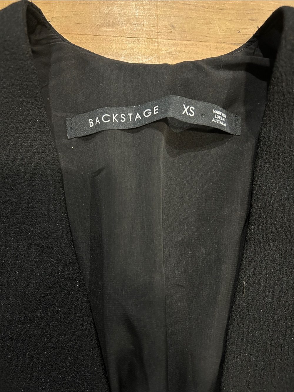 Backstage Black Longline Blazer Coat Women’s Size XS Gold Button - Picture 5 of 8